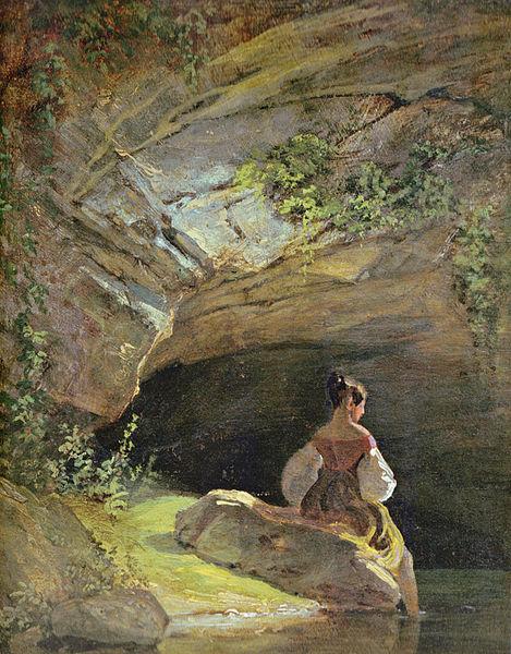 Badendes Madchen, Carl Spitzweg